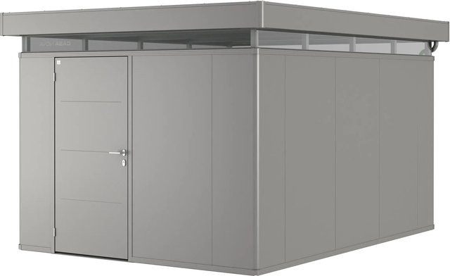 Biohort Metall-Gerätehaus CasaNova mit Einzeltür und Flachdach in Quarzgrau-Metallic, B: 400 cm, T: 300 cm, H: 250 cm - Bild 1