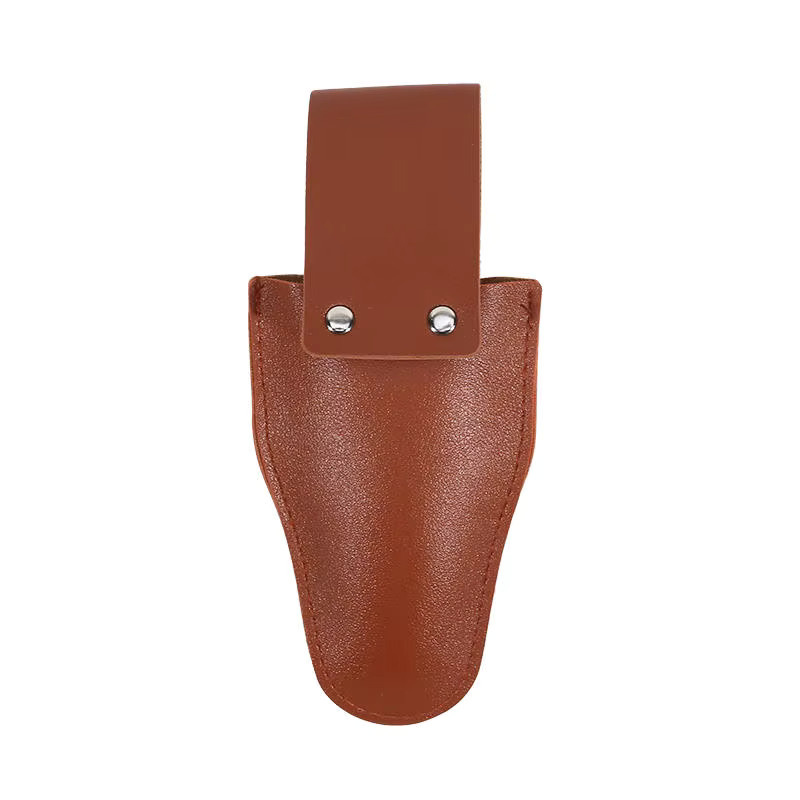 Werkzeugtasche aus Leder für Gartenschere und Elektriker-Werkzeug, Tragbare Gürteltasche mit Schnalle zur Aufbewahrung von Zangen und Trimmausrüstung, Schwarz und Braun - Bild 5