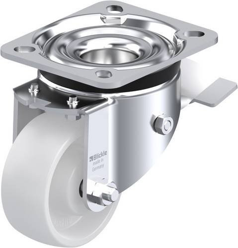 Blickle Lenkrolle LK-PO 75XR-ST mit Feststeller, Rad-Durchmesser: 75 mm, Tragfähigkeit: 200 kg, Farbe: Weiß - Bild 1