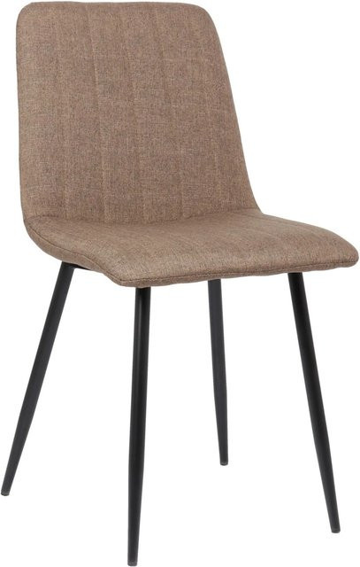 DELUKE Esszimmerstuhl LENZ aus Stoff und Metall in Braun, B/T/H: 88 x 45 x 53 cm - Bild 1