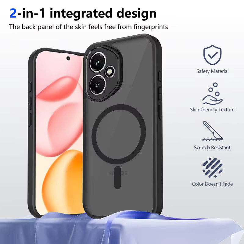 Transparente magnetische und sturzsichere Schutzhülle für Honor Magic 8, 7 Lite, X60 Pro, X9D, X9C, X7D, X8D, X8C, X6B, X6C, 400 Pro, 600 Lite und 400 Smart - Bild 2