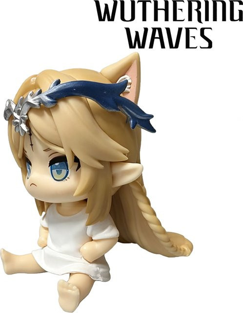 Cartethyia Wuthering Waves Chibi-Figur Weiße Pyjama-Katze, Anime PVC-Figur, ab 6 Jahren - Bild 1