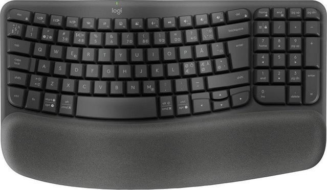 Logitech Ergo Series Kabellose Tastatur mit gepolsterter Handgelenkauflage Bluetooth und 2.4 GHz QWERTY in Anthrazit - Bild 1