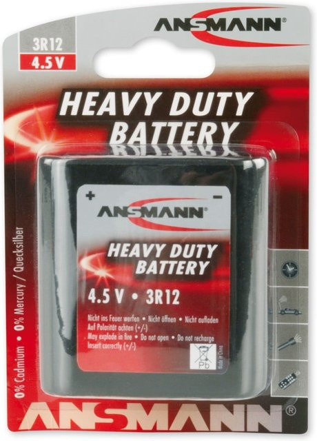 Ansmann Heavy Duty 3R12 9V Block Batterie in Schwarz im 1er Blister - Bild 1