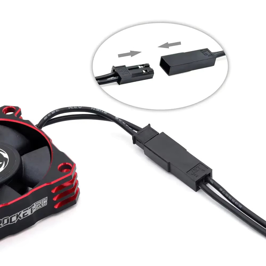 NeebRC Motor Lüfter Verlängerung Kabel, Silikon, Schwarz, Zubehör - Bild 3