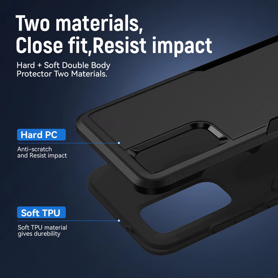 Stoßfeste 2in1 Dual-Schicht Schutzhülle für Samsung Galaxy S10 Plus in Schwarz - Bild 4