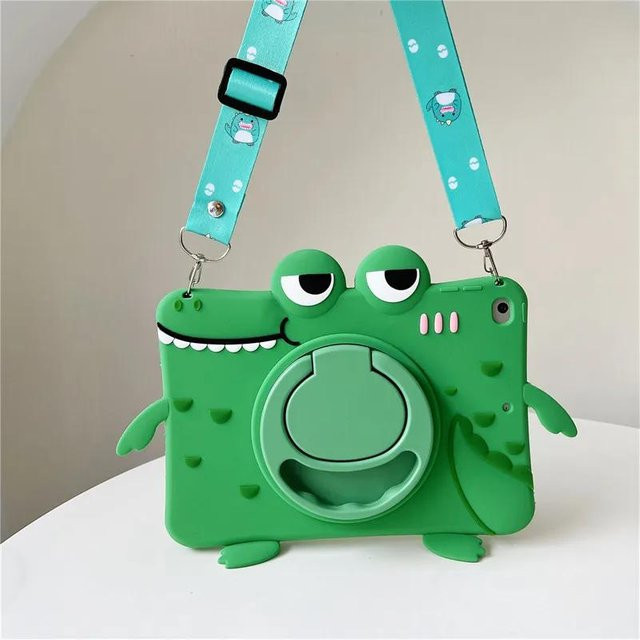 Kinder Cartoon Tablet Hülle für Samsung Galaxy Tab A9 Plus S9 FE S8 S7 A8 A7 S6 Lite in Grün mit Ständer und Schutzabdeckung - Bild 1