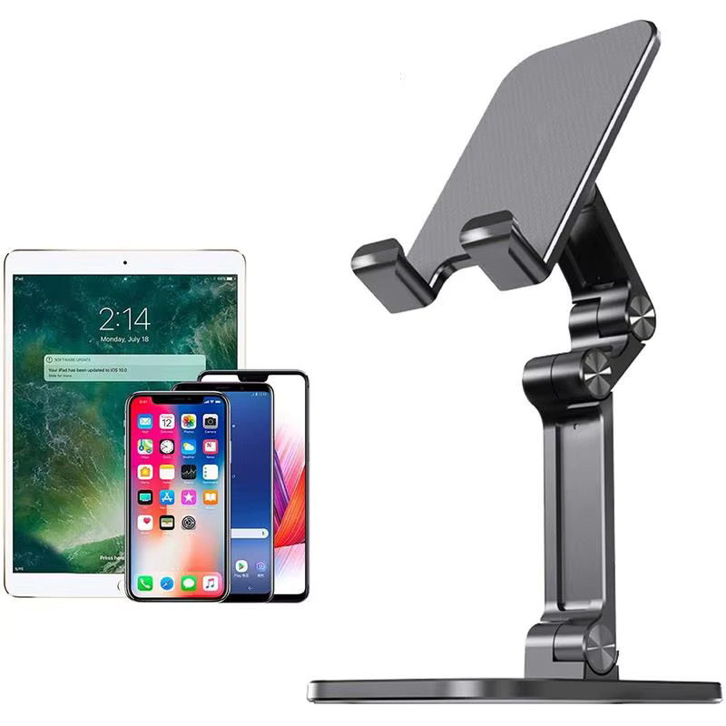 KAFNHCKA Faltbarer Schreibtisch Handy und Tablet Halter mit drei Abschnitten, Einstellbarer Desktop Ständer für iPhone, Xiaomi und iPad, Farbe: Weiß - Bild 2