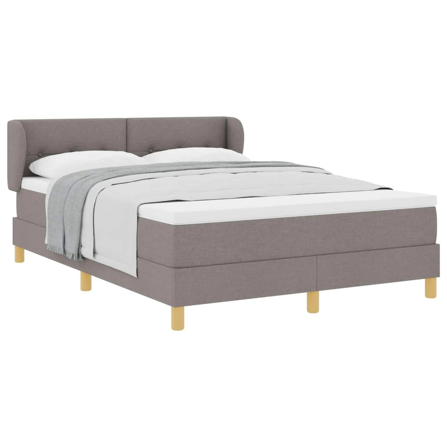 vidaXL Boxspringbett mit Matratze in Taupe, modernes Design mit Taschenfederkern aus Stoff und Kiefernholz, B/T/H: 160 x 200 x 163 cm - Bild 2
