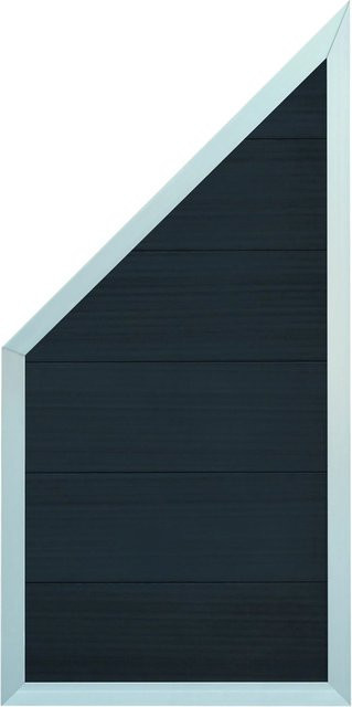 T & J Malö Serie WPC-Zaun mit Aluminium-Rahmen in Anthrazit, Eckelement B/H: 90 x 180 cm - Bild 1
