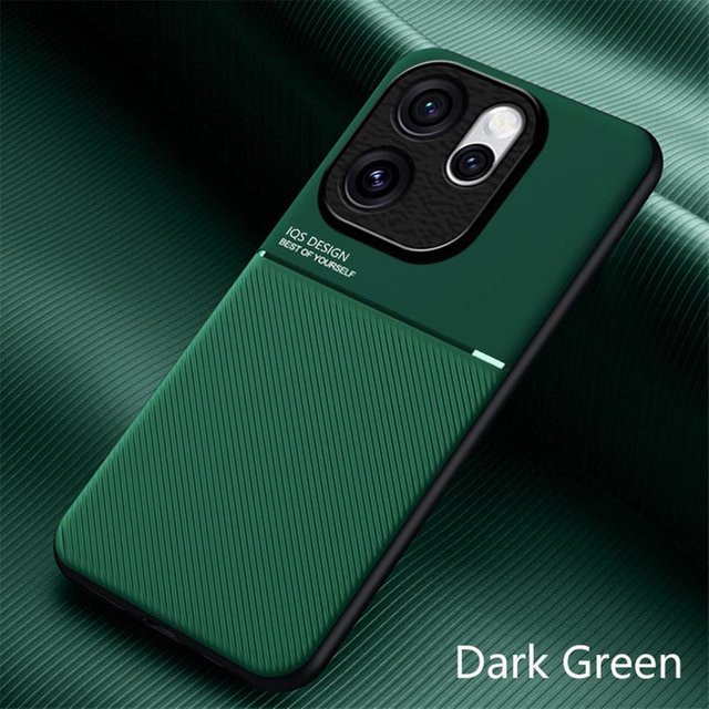 Magnetische Leder-Handyhülle für OPPO Reno Serie 5G mit weichem Silikon-Stoßfänger in Grün - Bild 1