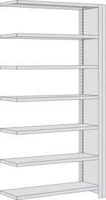 Regalwerk BERT Büroregal Anbaufeld aus Vollblech in Silber, H x B x T: 232,5 x 128,5 x 60,0 cm - Bild 1