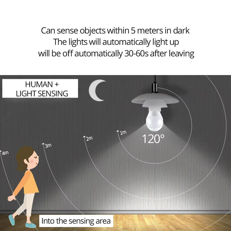 Intelligente LED-Glühbirne mit PIR-Bewegungsmelder und Dämmerungssensor, E27, 12 W, Warmweiß, Farbe: Weiß - Bild 2