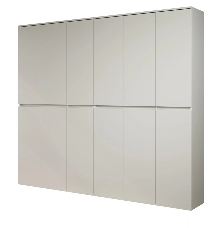 Garderobenschrank Metro von TOP.FURN in Weiß, 12-türiger Schuhschrank mit Regalböden und Kleiderstange, B/H: 191 x 222 cm - Bild 2