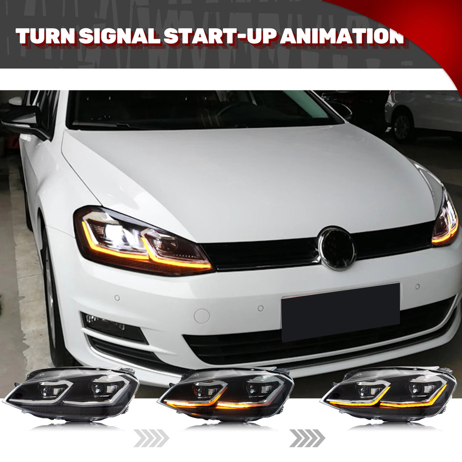LED-Scheinwerfer Projektor Frontlampen-Baugruppe für Volkswagen VW Golf 7 Golf VII 2013–2017 TSI TDI in Schwarz - Bild 3