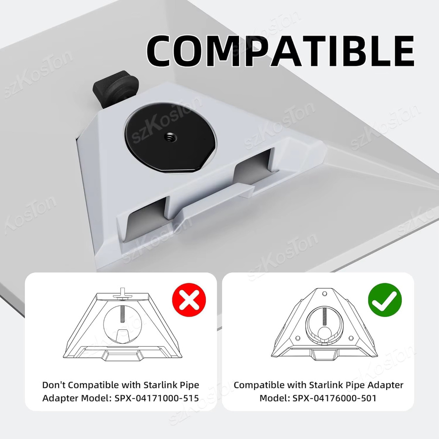 SZKOSTON Klemmhalterung für Starlink Mini (SPX-04176000-501) aus Aluminiumlegierung in Schwarz für Stangeninstallation an Auto, Wohnmobil oder Yacht - Bild 2
