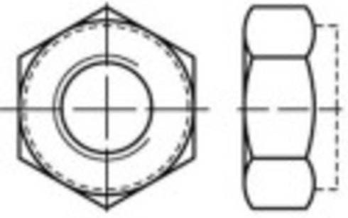 TOOLCRAFT Sicherungsmuttern M10 DIN 980 aus Stahl, galvanisch verzinkt, Farbe Silber, 100 Stück - Bild 1