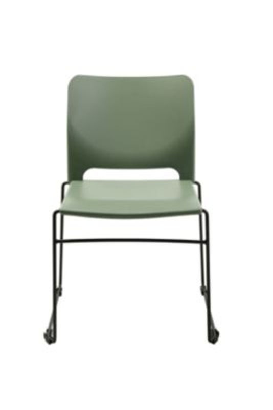 Topstar Besucherstuhl VISIT LITE, stapelbar, Kunststoff und Stahl, olivgrün/schwarz, B: 44,0 cm, T: 41,0 cm, H: 45,0 cm - Bild 2