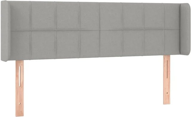 vidaXL LED Kopfteil modern in Hellgrau mit USB-Ladeanschluss und integrierter Beleuchtung, Breite: 147 cm, Tiefe: 16 cm, Höhe: 78-88 cm - Bild 1