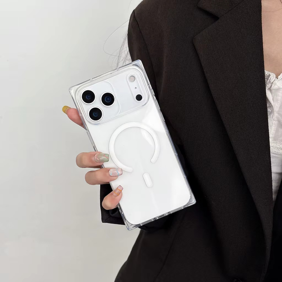 Minimalis Transparente Magnetische Kabellose Lade-Telefonhülle für Apple iPhone 17 16 15 14 13 12 Pro Max Plus Air - Bild 4