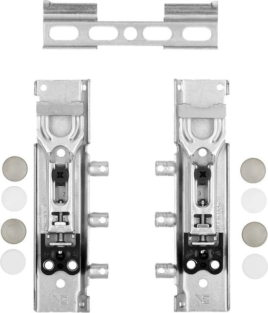 SO-TECH Verdeckte Schrankaufhänger TH6402 Set mit Aufhängeschiene, verstellbar, silber/weiß, Tragkraft pro Paar 178 kg - Bild 1