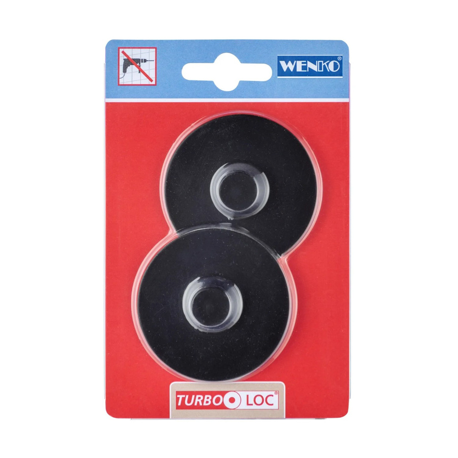 Wenko Turbo-Loc Adapter aus Kunststoff in Schwarz, B/T/H: 6 x 1,4 x 6 cm - Bild 2