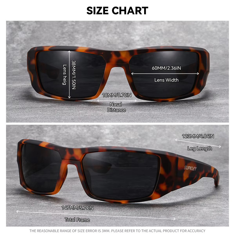 SUPKLEY Sonnenbrille, Vollrand, rechteckig, Kunststoff, braun - Bild 2