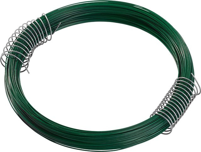 Grüner Bindedraht aus Kunststoff mit 0,8 mm Stärke und 50 m Länge zum Basteln und Dekorieren von Pflanzen und Blumen - Bild 1