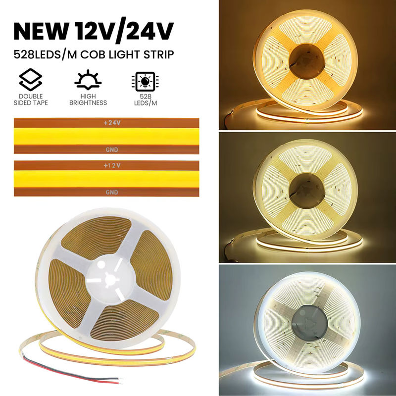 GAHADA COB LED-Streifen in Warmweiß, flexibles lineares Band mit 528 LEDs zur Heimdekoration - Bild 2