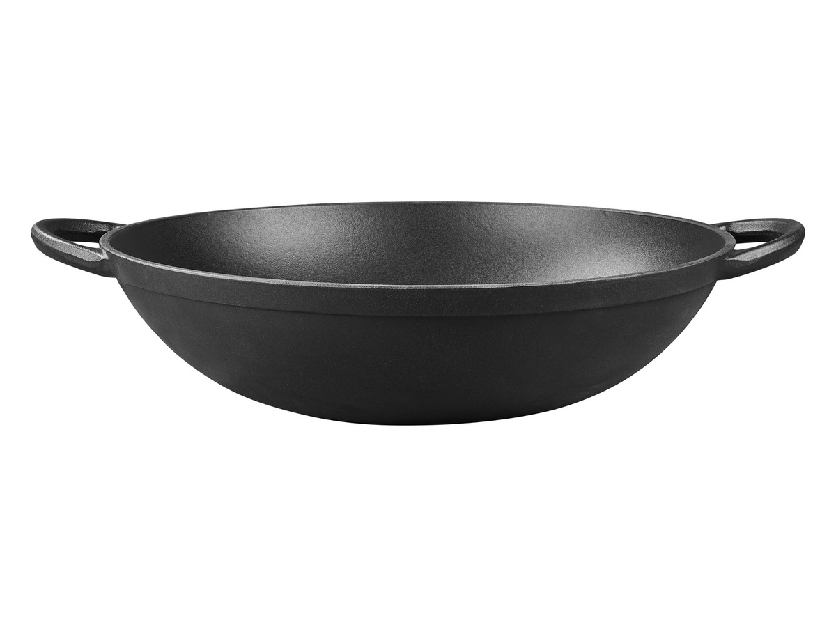 GRILLMEISTER Dutch Oven und Wok-Set aus Gusseisen in Schwarz für Gas und Holzkohle - Bild 2
