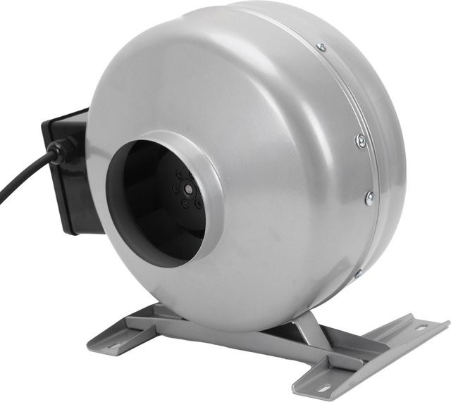 TOMTOP JMS Trockner-Booster-Lüfter 5 Zoll in Silber, Leiser Kanalventilator mit Schalter für Trocknerentlüftungssysteme, 395m³ h Luftstrom und 390Pa - Bild 1