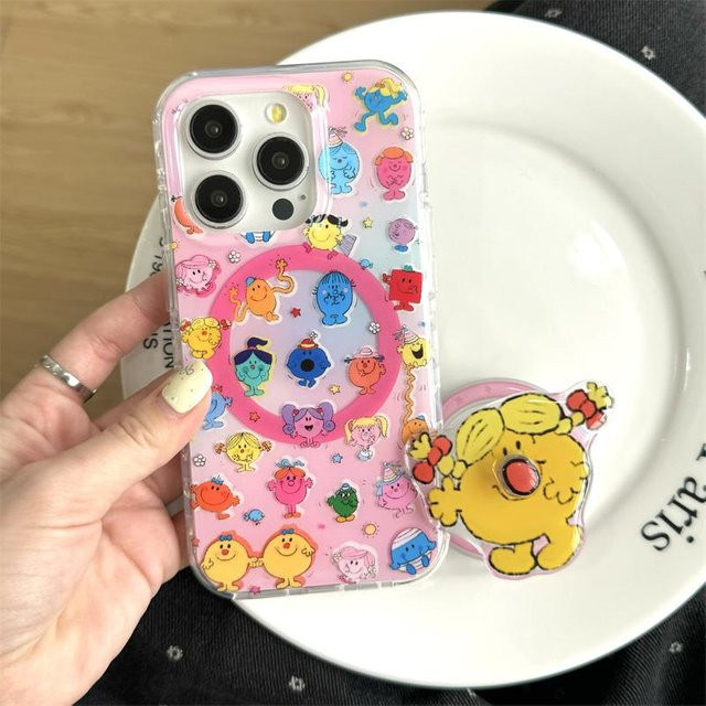 Yiran Bag Kawaii Cartoon Handyhülle mit magnetischem Ständer für iPhone 16 Pro, 15, 14 Pro Max, 13 und 15 Pro Max, stoßfest und MagSafe-kompatibel, Multicolour - Bild 1
