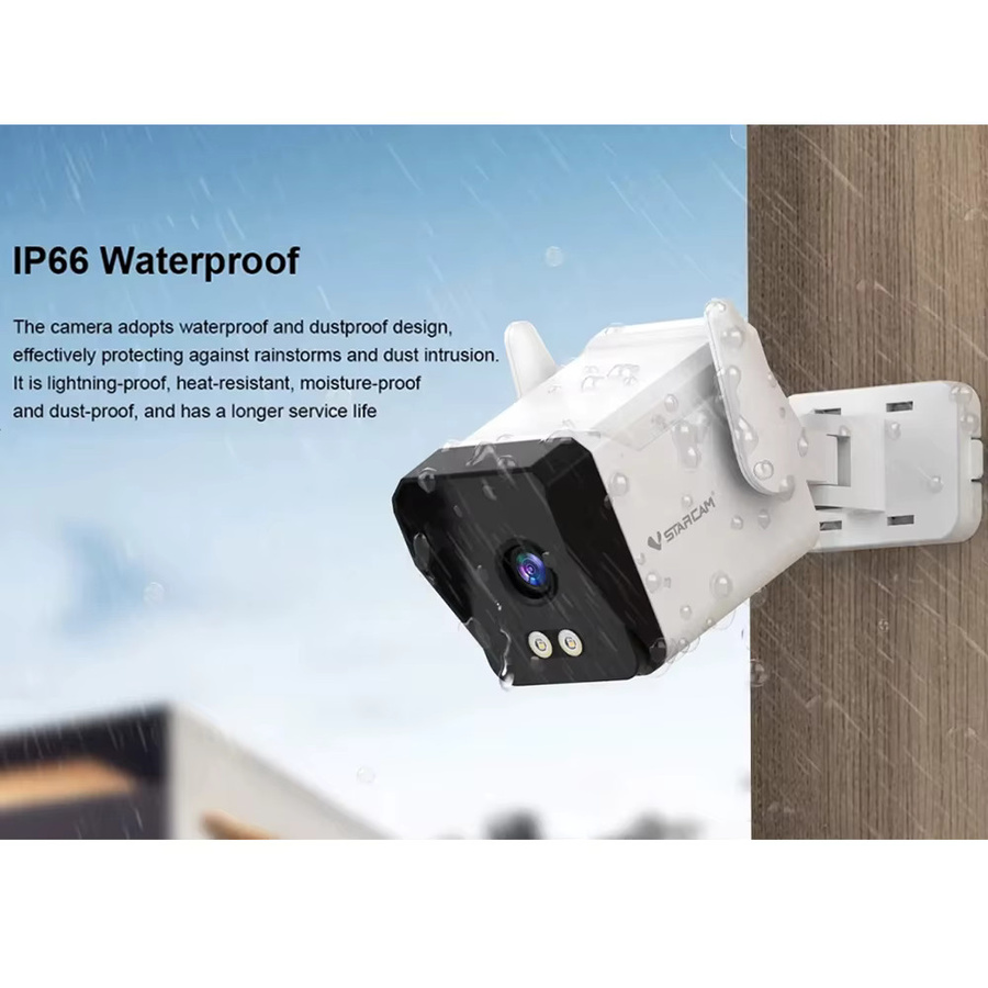 Vstarcam IP Kamera Outdoor mit 3MP Auflösung, Wasserdicht, Farbe Nachtsicht, Humanoiden Erkennung und 5X Zoom, Weiß - Bild 4