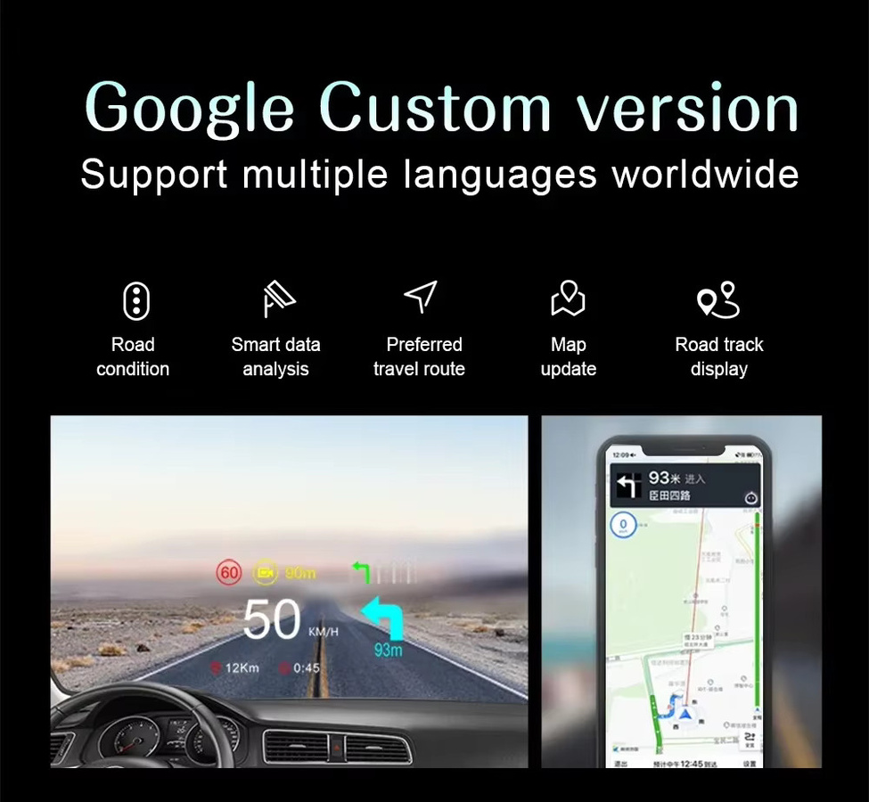 MAIMEIMI C1 Head Up Display HUD mit GPS und Bluetooth, Navigation Projektion, OBD2 Auto Anzeige für Geschwindigkeit, RPM und Spannung, Schwarz - Bild 2