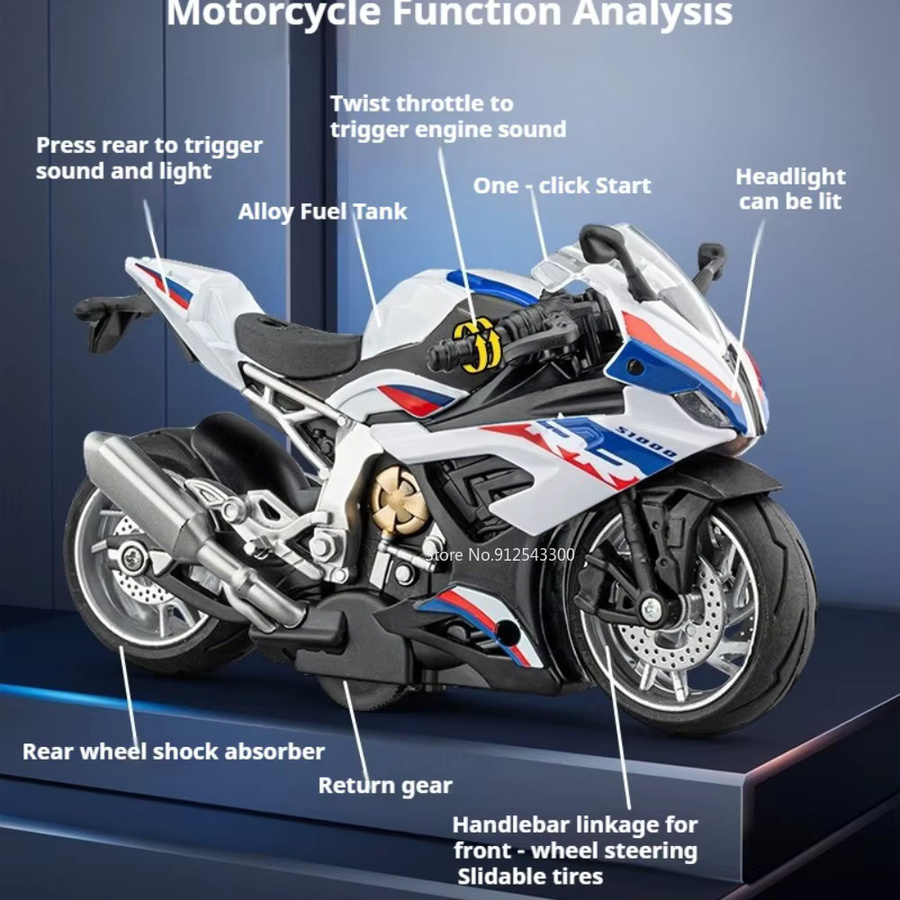 RMZ city S1000RR V4S Kawasaki Automodell, 1:14, mit Sound und Licht, Rückzieh-Auto - Bild 1