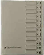Bene Ordnungsmappe A4 mit 12 Fächern in Grau, 250 g/m² - Bild 1