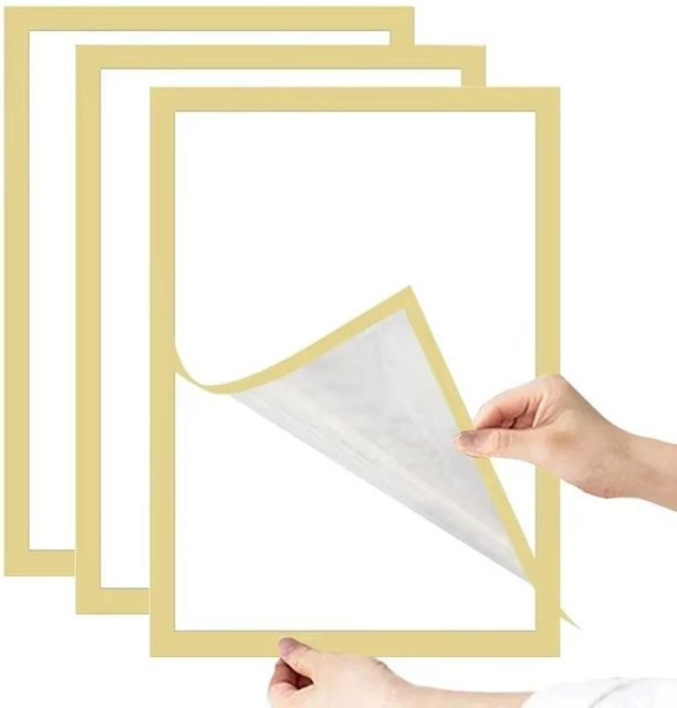 3er Set Keyuin Magnetische Bilderrahmen Quadratisch, Gold, A3 - Bild 1