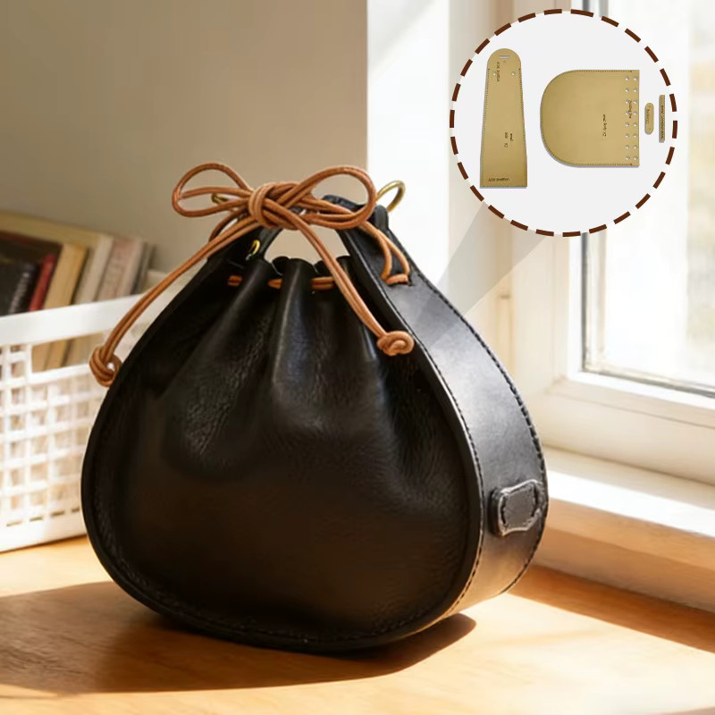 YOMDID 4-teiliges Set Handgefertigte Leder-Handtaschen-Schablonen in Beige für DIY Einzel-Schultertaschen und Crossbody-Taschen als Nähmuster-Vorlage - Bild 1