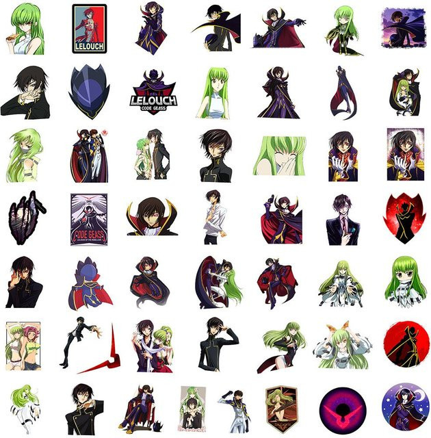 Keeppley Anime Cartoon Code Geass Lelouch Aufkleber, 50-teiliges Set - Bild 1