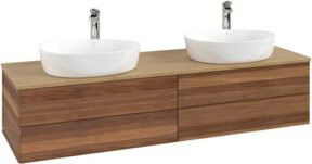 V&B Waschtischunterschrank Antao ohne Frontstruktur in Eiche Honig, B: 160 cm, T: 50 cm - Bild 1