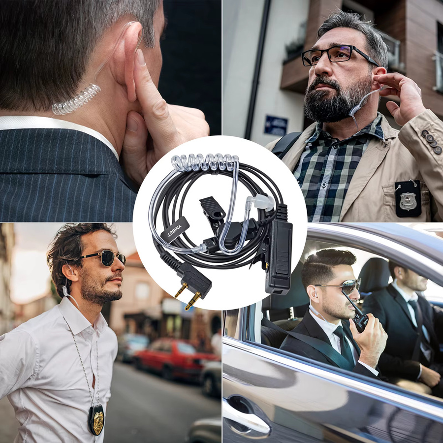 YNIBST 2-poliger K-Typ Luft-Ohrhörer mit verdecktem Akustikrohr in Schwarz, kompatibel mit Ham CB Radio, Baofeng BF-888S, UV-5R und Kenwood Walkie Talkie - Bild 5