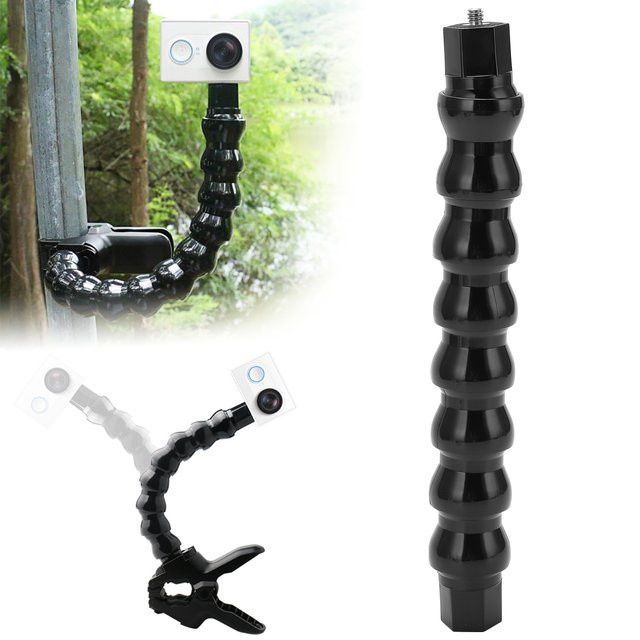 docooler FLW 264 Flexibles Einbeinstativ mit 8-teiliger Schwanenhals-Kamerahalterung und 1/4-Zoll-Gewinde in Schwarz - Bild 1