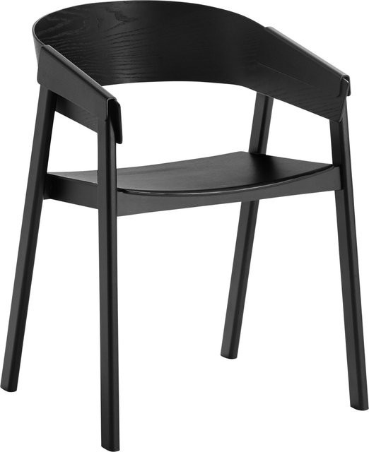 Muuto Cover Stuhl in Schwarz mit Holzdetails im skandinavischen Design - Bild 1