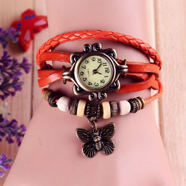 Armbanduhr Quarz, Leder, Schwarz, Damen - Bild 1