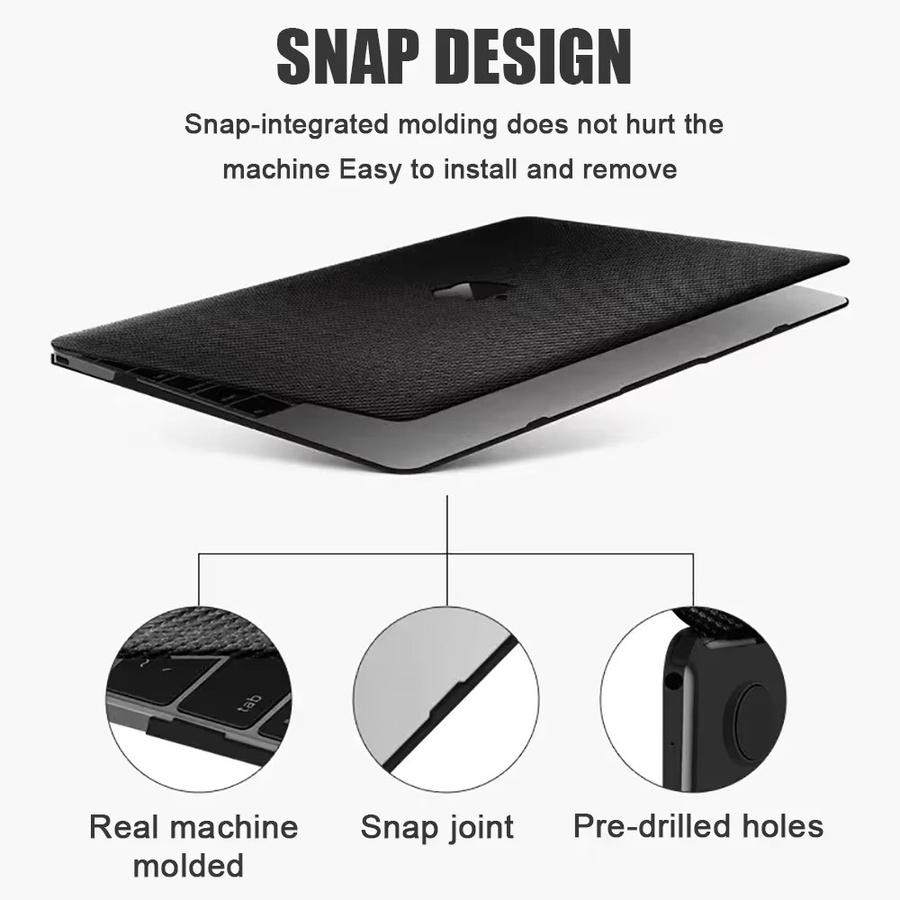 NMEGOU Kohlefaser Laptoptasche in Schwarz für MacBook Air 13,6 M4 15 M3 und MacBook Pro 13 M1 M2 14 M4 16 2025 mit matter Abdeckung - Bild 2