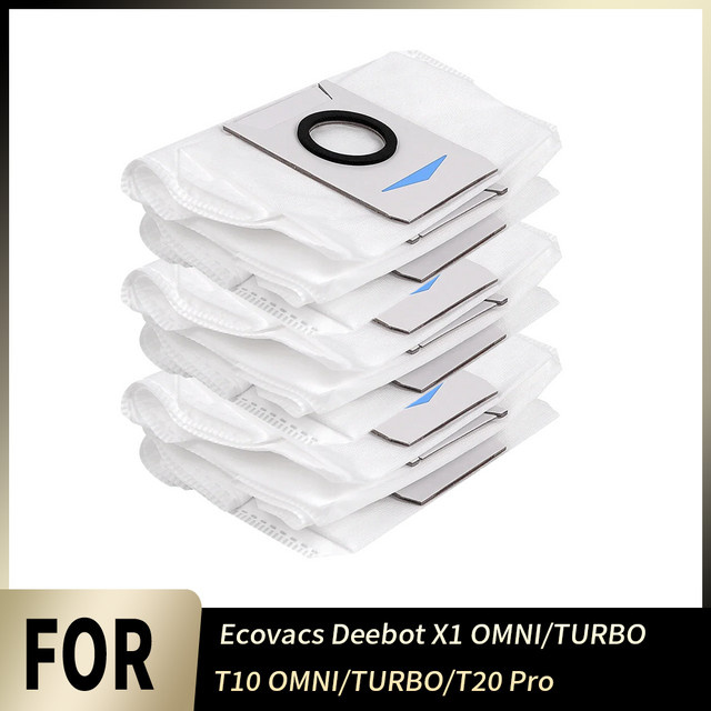 Ecovacs Staubsammelbeutel für Deebot X1 OMNI, TURBO, T10 OMNI, TURBO und T20 Pro Staubsaugerroboter in Weiß aus Vliesstoff - Bild 1