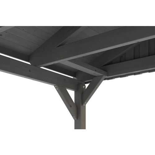 Skan Holz Carport Fichtelberg aus Fichte Leimholz mit schiefergrauen Dachschindeln und spitzer Dachform, B/T: 317 x 566 cm, Höhe: 303 cm - Bild 4
