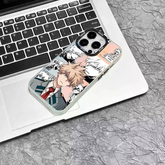 Anime Bakugo Katsuki Handyhülle mit Laser-Effekt in Silber für iPhone 11 bis iPhone 17 Modelle - Bild 1