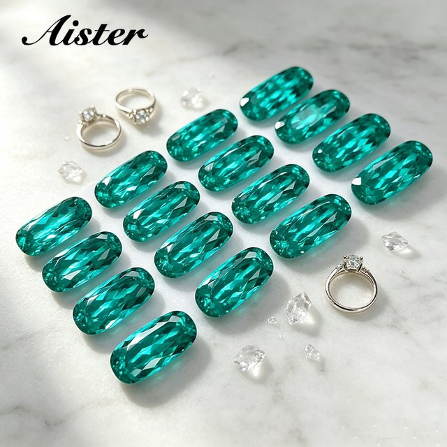 Paraiba Yttrium Aluminium Granat, Lab Diamonds, L-Cushion Cut, lose Edelsteine - Bild 1