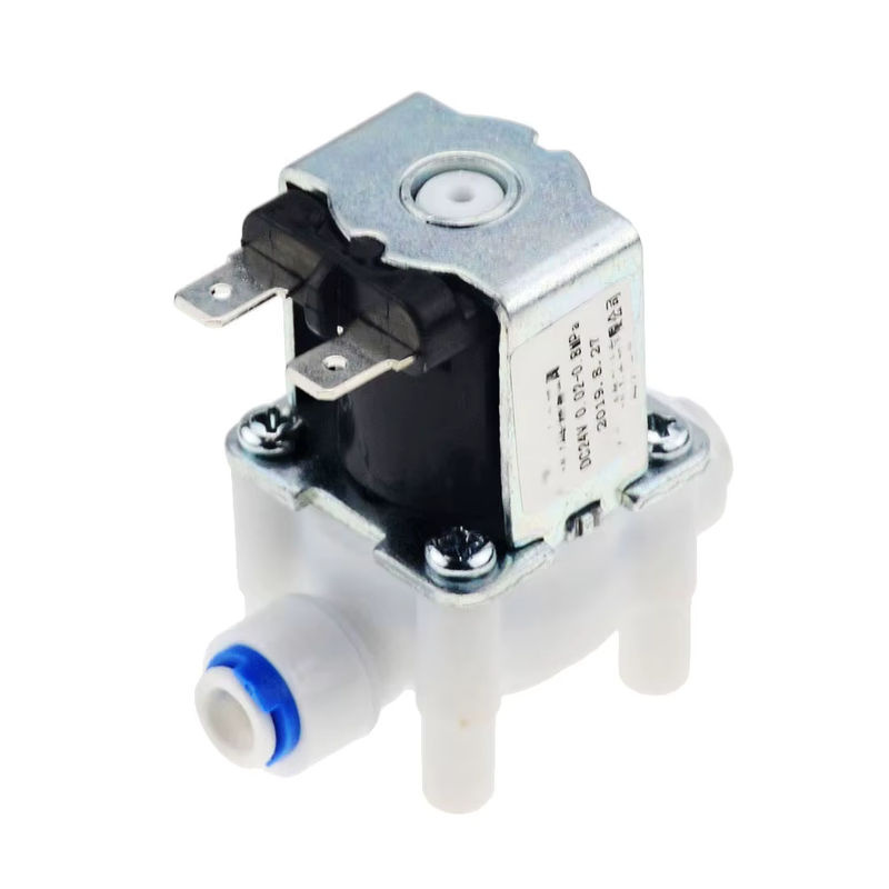 xmshxltd Kunststoff-Magnetventil 1/4'' für Wasserinlass und Ablass, normalerweise geschlossen, AC220V DC12V/24V - Bild 2